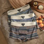 (3 Pcs Set) Men's Ethnic Style Breathable Antibacterial Boxer